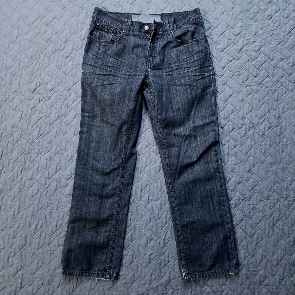 21 Men Brand Jeans Mens 32x30 Black Regular Straight Dark Wash Denim